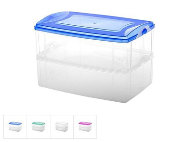 Контейнер пласт. прямоуг. 2х2.2 л, с крышкой, Frigo, цвета в ассортименте DRINA 10175