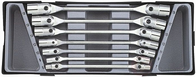 Набор торцевых 12-гр. поворотных ключей 6х7-18х19 мм в ложементе 7 пр. Force T5074