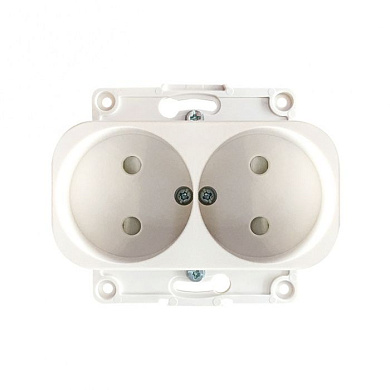 Стокгольм Механизм Розетки 2-местной б/з 10А автоматические клеммы белый с защ, штор, EKF PROxima EYR10-102-10