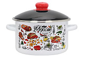Кастрюля эмалированная Мексика 4 л, мет/об Эмаль ООО 01-Б1614/6М