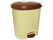 Ведро с педалью, бежевый / темно-коричневый РУССПЛАСТ РП-1015-БК