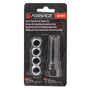 Набор для восстановления свечной резьбы 5 пр., метчик 14 мм, втулки: 3/8'', 7/16'', 1/2'', 3/4'' Forsage F-64101