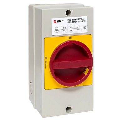 Переключатель кулачковый ПК-2-13 16А 3P "ВКЛ-ВЫКЛ" с блокировкой в боксе IP65 EKF PROxima pk-2k-13-16-a65