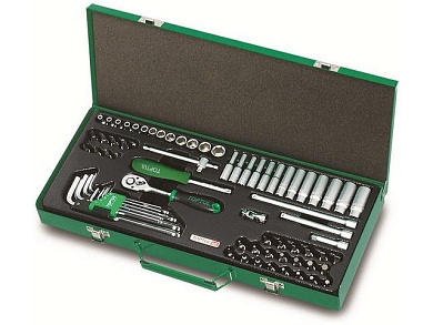 Набор инструментов 1/4'' 72 пр. 6-гр метал.кейс Toptul GCAD7202