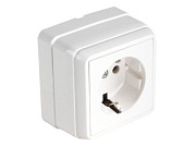 Розетка 1-ая, открытая, с/з, белая, BRON, 16 A, 250 V, IP 20, Mutlusan 21601000201