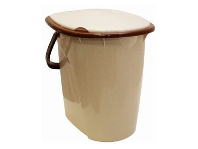 Ведро туалетное 24 л, бежевый мрамор IDEA М2460