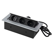 Выдвижной удлинитель NOVA, 3 розетки, алюминий AKS 78892