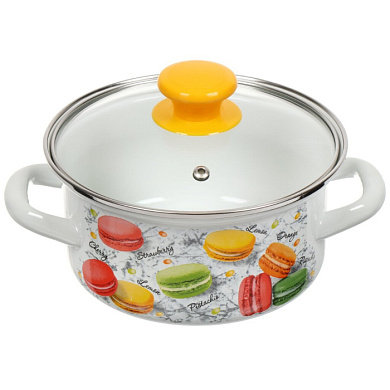 Кастр.цил.об. 1,5л (белая) Цветное печенье Керченский металлургический завод 51904-352/4.02