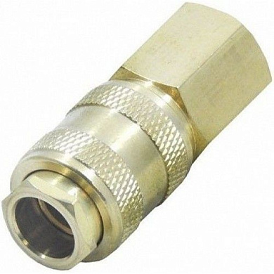 Быстросъёмное соединение с клапаном, "мама"-внутр. резьба 1/4" латунь H-D HD-1160B