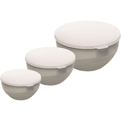 Набор мисок «Line Duo» с крышками (1л.+2л.+3л.) Полимербыт 4369631
