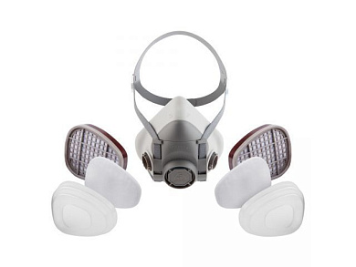 Полумаска 5500Р с фильтрами 5510 А1 с предфильтрами и с держателями JETA SAFETY J-SET5500P-L