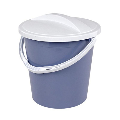 Ведро пластиковое без крышки 8 л, голубовато-серый / белый РУССПЛАСТ РП-1019голуб