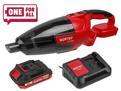 Аккум. пылесос CVC 1860 в кор. SET ALL1 XLT 18 В, автомобильный, 1х2А*ч, 18 В, автомобильный, С АКБ 2 А*ч и ЗУ 2 А, 600 мл, 8 кПа, 11.7 л/с WORTEX 1325404