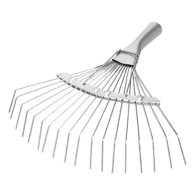 Грабли веерные стальные, 360 мм, 18 круглых зубьев, оцинкованные, без черенка, Россия Сибртех 61780