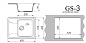 Мойка каменная, прямоугольная одночашевая, GS-3, 605*490 мм, темно-серый, врезная, Gamma Stone 114431
