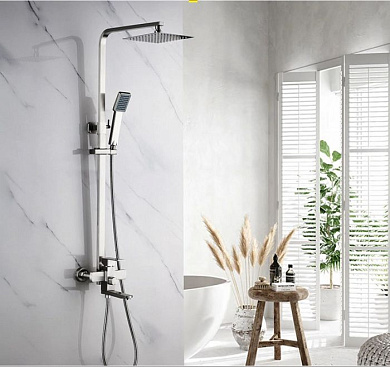 Душевая система со смесителем и тропическим душем из нержавеющей стали SUS304, сатин L72433 Ledeme