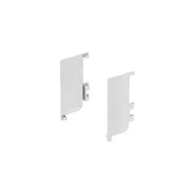 Комплект заглушек металлич. внутр. к профилю Gola, L-образных, левая+правая, серебро AKS 118180