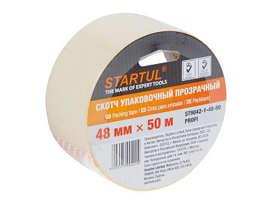 Скотч упаковочный прозрачный 48ммх50м STARTUL PROFI ST9042-1-48-50