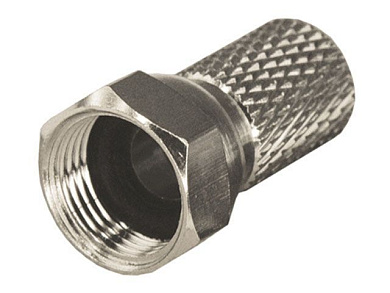 F-разъем для SAT, с резиновым уплотнителем, цинк, L=20 мм, упак. 10 шт., PROconnect REXANT 05-4005-4