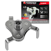 Съемник масляного фильтра ''краб'' с ''плоским захватом'' 3/8'' + адаптер 3/8'' Мх1/2F, диаметр 40-102 мм Forsage F-61904A