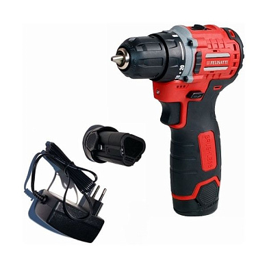 Аккумуляторная дрель-шуруповерт 12В, 10 мм,пластиковый патрон,ЗУ разъемного типа Felisatti FT1901 Felisatti