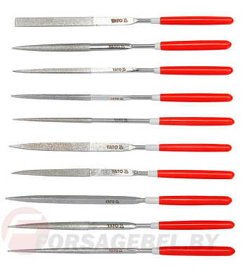 Набор надфилей алмазных 10 пр. 3х140x50 мм Yato YT-6144