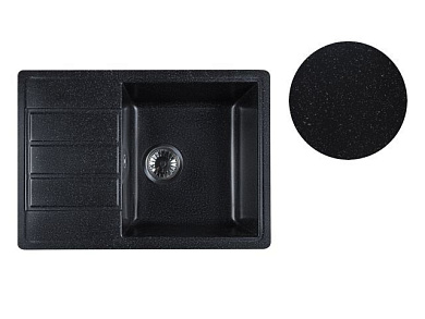 Мойка кухонная из искусственного камня MISTA черный 615х440 мм, AV Engineering AVE615440BKA