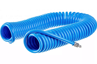 Пневмошланг витой полиуретановый 8х12 мм, 12 м, с разъемами AirBoss PUR-1212M