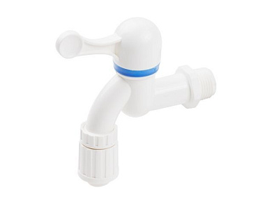 Кран пластиковый водоразборный, для шланга 1/2", 5 к.с., Кран садовый пластиковый AV Engineering AVE099003