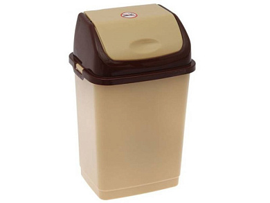Ведро дя мусора "Камеия" 18 л бежевый / темно-коричневый РУССПЛАСТ РП-1013беж