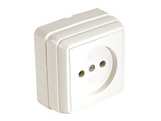 Розетка 1-ая, открытая, б/з, кремовая, BRON, 10 A, 250 V, IP 20, Mutlusan 21601010202