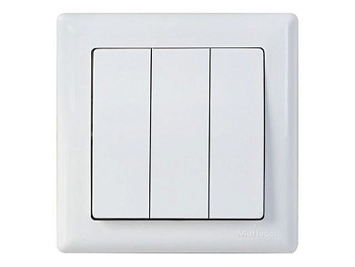 Выключатель 3-клав., скрытый, винт. зажим, белый, DARIA, 10 A, 250 V, IP 20, Mutlusan 21204090201