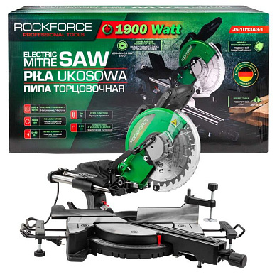 Пила торцовочная, 230V, 1900W, 4800об/мин, диск 254х30х2.4 мм RockForce RF-JS-1013A3-1
