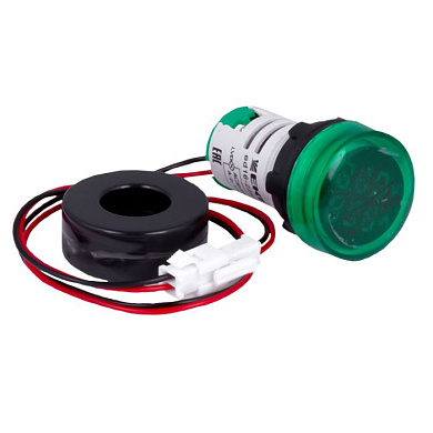 Индикатор значения тока и напряжения зеленый ED16-22AVD 100А EKF PROxima в комплекте с трансформатором тока ed16-22avd-g