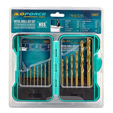 Набор сверл по металлу 15 пр, 1.5-10 мм ILOforce IF-924U15