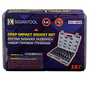 Набор ударных головок 10-32 мм 1/2'' 6-гр 16 пр SIGMATOOL Sigmatool-4167-5MPB