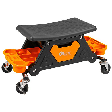 Стул пластиковый передвижной с выдвижным ящиком и пластиковыми ложементами г/п 130 кг FORSTIME FT-F-TRH6800