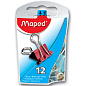 Зажим для бумаг Maped, 15 мм, 12 шт, ассорти