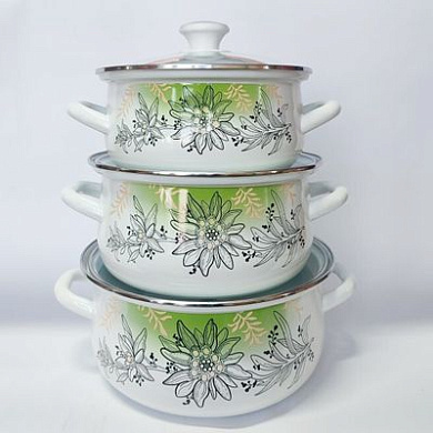 Набор кастрюь Эдеьвейс-1-Экстра, 2, 3, 4 л, белая Керченский металлургический завод 61094-ЭДЕЛЬВЕЙС