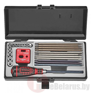Набор двухсторонних бит с отверткой PH, PZ, SL, HEX, Torxи головок Е-профиль 26 пр 1/4'' Force 2263