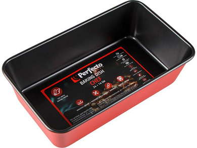 Форма для выпечки, прямоугольная, 24х14 см, антипригарное покрытие, CHEF, PERFECTO LINEA 16-241465