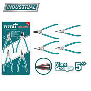 Набор съемников стопорных колец сжим/разжим, прямой/угловой 125 мм TOTAL THTJ214041, 4 шт