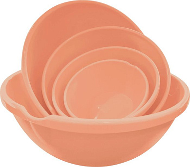 Набор мисок HELSINKI 5 шт (5л, 3л, 2л, 1л, 0,5л) персиковая карамель Пластик Репаблик PT127713040