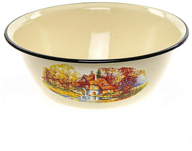 Миска эмал 2 л, слоновая Старая мельница Керченский металлургический завод 40304-102/5СлСМ