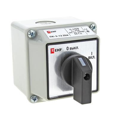 Переключатель кулачковый ПК-3-13 63А 3P "ВКЛ-ВЫКЛ" IP54 EKF PROxima pk-3-13-63
