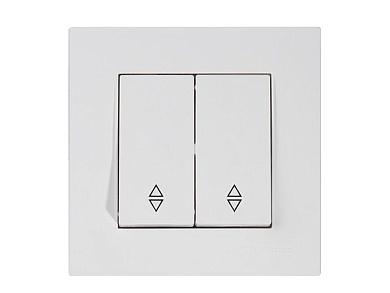 Выключатель проходной 2-клав., скрытый, пруж. зажим, белый, RITA, 10 A, 250 V, IP 20, Mutlusan 22204040101