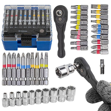 Набор бит и головок 6-гр 1/4" 41 пр. Forsage F-2411-5