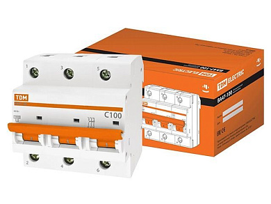 Автоматич. выключатель ВА47-100 3Р 100А 10кА х-ка С TDM SQ0207-0077