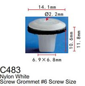 Клипса для крепления внутренней обшивки а/м Хонда пластиковая, 100 шт Forsage C0483(Honda)