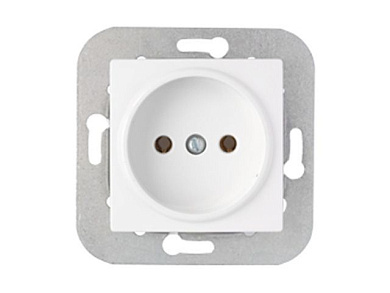 Розетка 1-ая (скрытая, б/з) белая, Уют, Bylectrica РС16-534